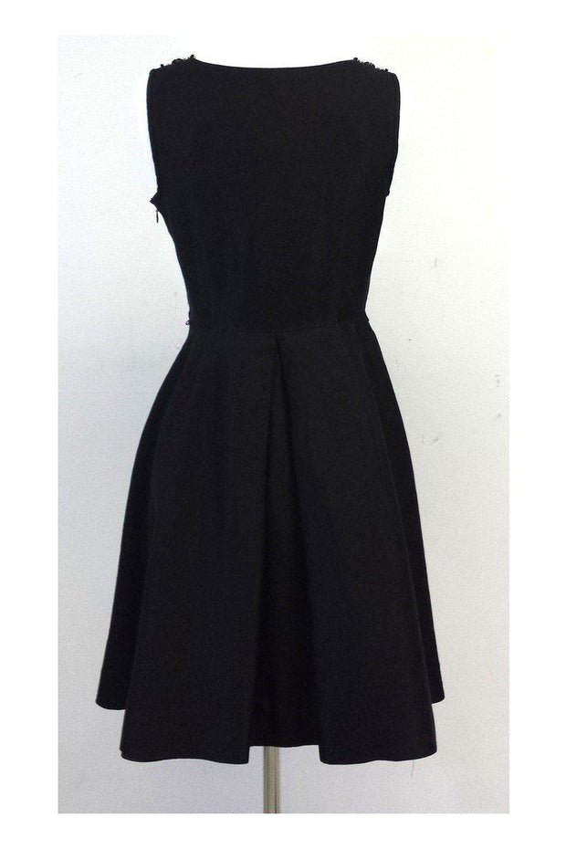 Current Boutique-Kate Spade - Black Beaded Neckline Fit & Flare Dress Sz 2