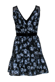 Current Boutique-Kate Spade - Black & Blue Floral Cocktail Dress w/ Rhinestones Sz 0