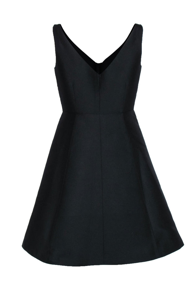 Current Boutique-Kate Spade - Black Classic Fit & Flare Cocktail Dress w/ Front Accent Zipper Sz 10