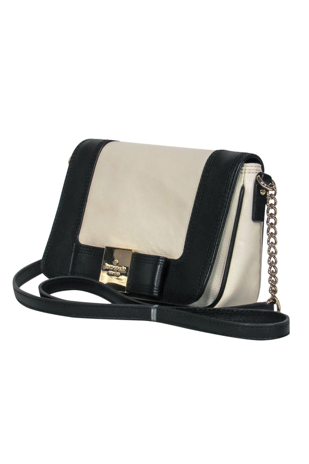 Current Boutique-Kate Spade - Black & Cream Leather Crossbody w/ Bow