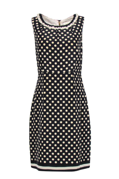 Current Boutique-Kate Spade - Black & Cream Polka Dot Silk Dress Sz 10