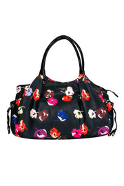 Current Boutique-Kate Spade - Black Floral Nylon "Stevie" Baby Tote Bag