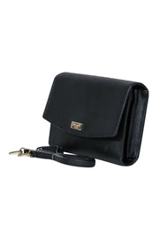 Current Boutique-Kate Spade - Black Fold-Over Leather Crossbody Mini Bag