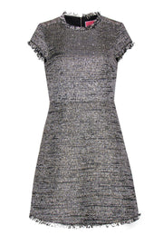 Current Boutique-Kate Spade - Black & Gold Metallic Tweed A-Line Dress Sz 8