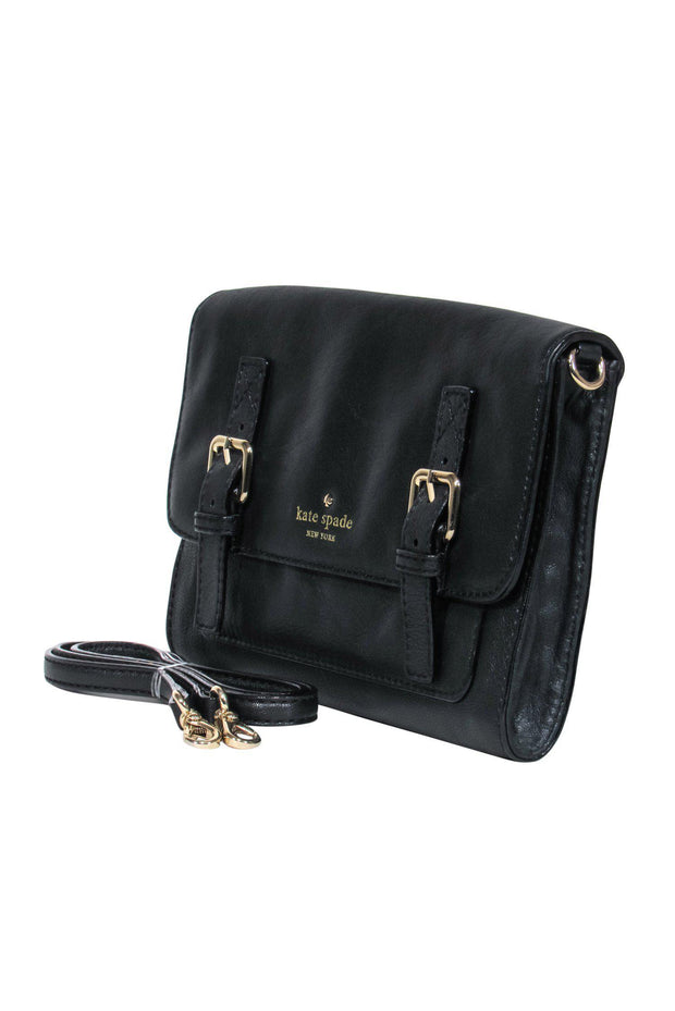 Current Boutique-Kate Spade - Black Leather Crossbody w/ Buckles