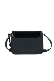 Current Boutique-Kate Spade - Black Leather & Suede Studded Flap Crossbody