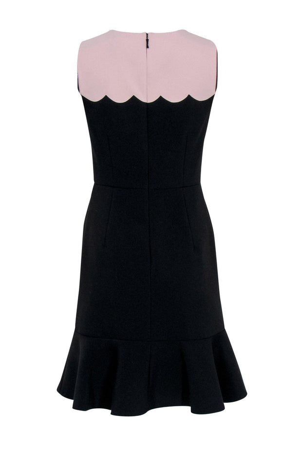 Current Boutique-Kate Spade - Black & Light Pink Colorblocked Fit & Flare Dress w/ Flounce Sz 4