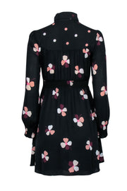 Current Boutique-Kate Spade - Black Long Sleeve Neck Tie Dress w/ Floral Print Sz XXS