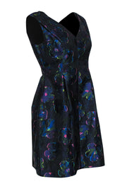 Current Boutique-Kate Spade - Black & Metallic Rainbow Floral Brocade Dress Sz 8