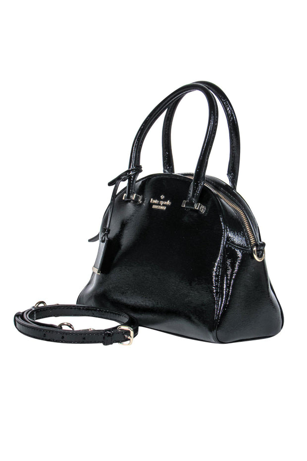 Current Boutique-Kate Spade - Black Patent Leather Domed Convertible Crossbody Bag