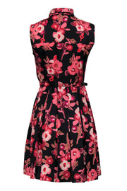 Current Boutique-Kate Spade - Black & Pink Floral Print Silk Dress w/ Belt Sz 4