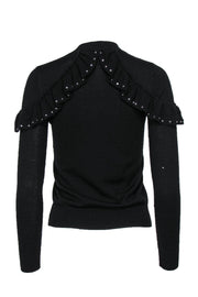 Current Boutique-Kate Spade - Black Ruffle Wool Sweater w/ Studs Sz XXS