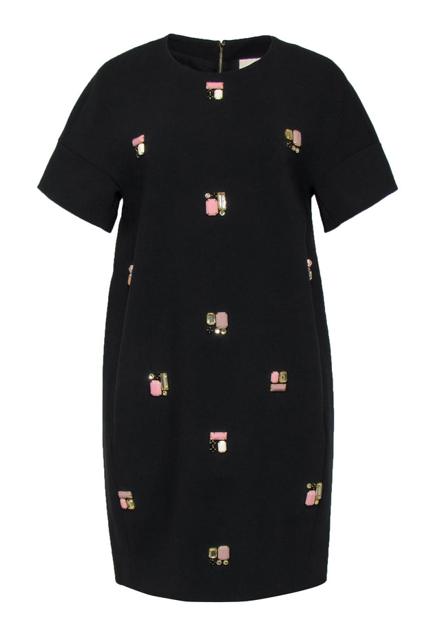 Current Boutique-Kate Spade - Black Short Sleeve Jeweled Shift Dress Sz 10