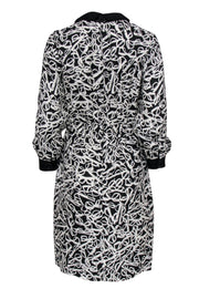 Current Boutique-Kate Spade - Black & White Glasses Print Collared Dress Sz 6