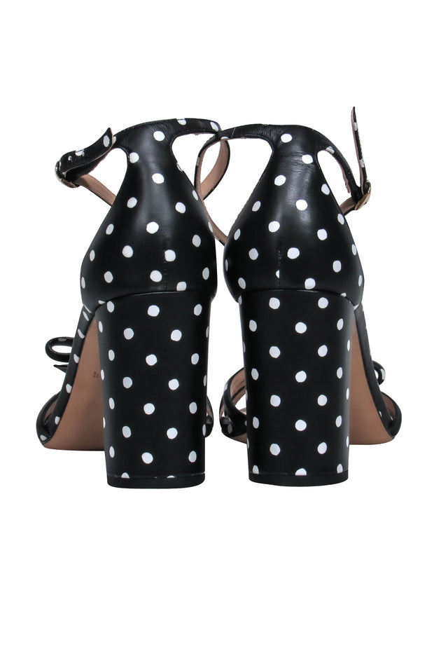 Current Boutique-Kate Spade - Black & White Polka Dot Chunky Heel w/ Bow Sz 8.5