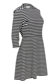 Current Boutique-Kate Spade - Black & White Striped A-Line Dress Sz M