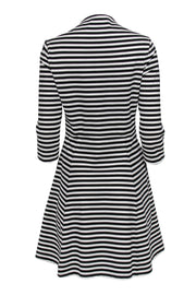 Current Boutique-Kate Spade - Black & White Striped A-Line Dress Sz M