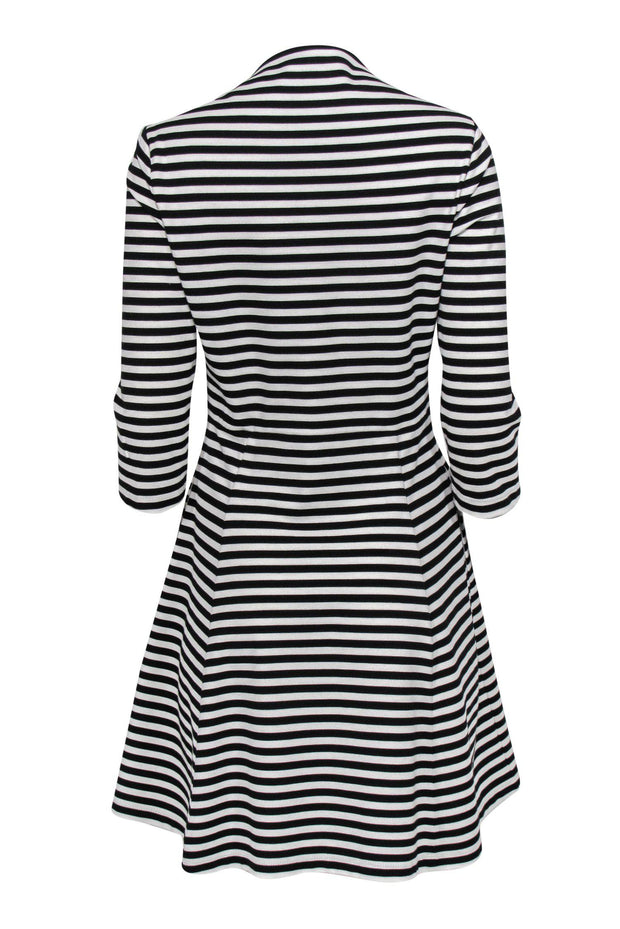 Current Boutique-Kate Spade - Black & White Striped A-Line Dress Sz M