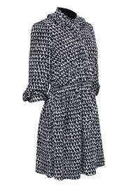 Current Boutique-Kate Spade - Black & White Wavy Print Fit & Flare Dress Sz M