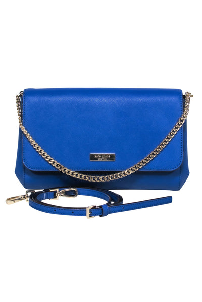 Current Boutique-Kate Spade - Blue Textured Leather Convertible Crossbody Bag