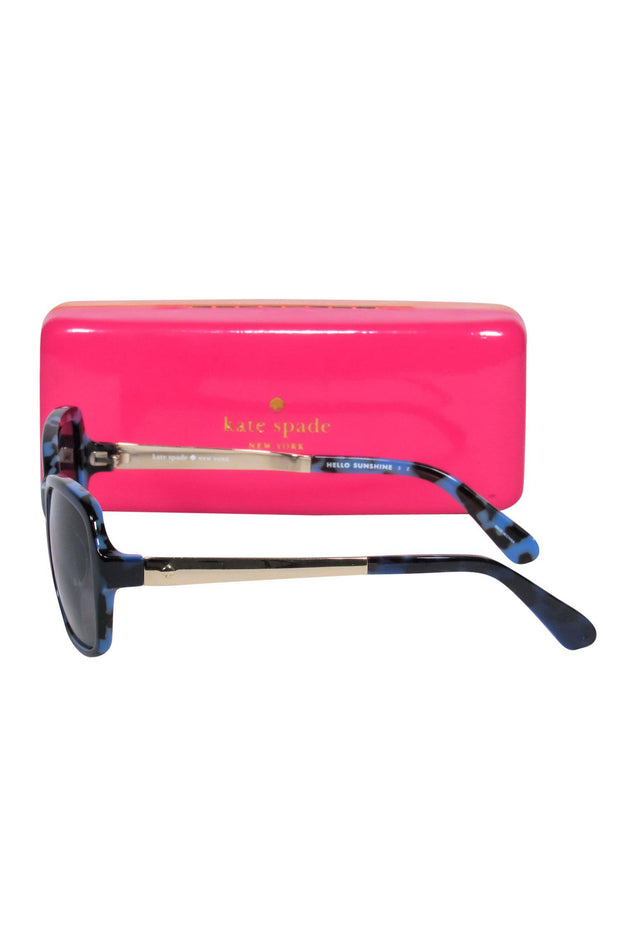 Current Boutique-Kate Spade - Blue Tortoise Shell Wayfarer-Style Sunglasses