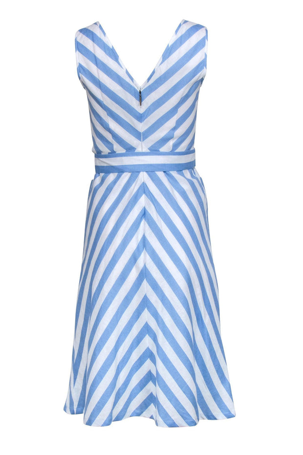 Current Boutique-Kate Spade - Blue & White Stripe Sleeveless Waist Sash Dress Sz 2