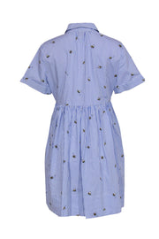 Current Boutique-Kate Spade - Blue & White Striped & Bee Print Button-Up Dress Sz S