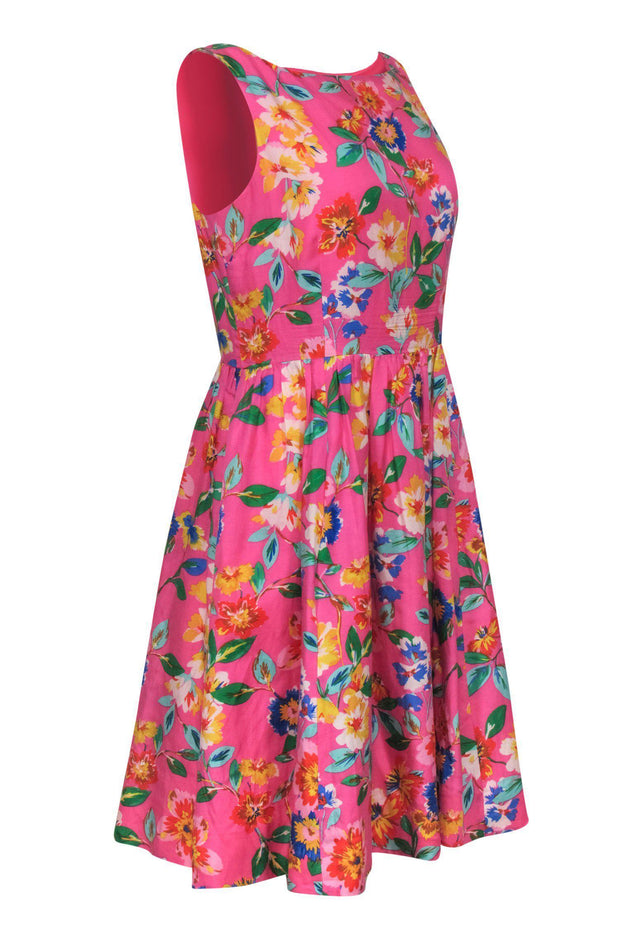 Current Boutique-Kate Spade - Bright Pink Floral A-Line Dress Sz 12