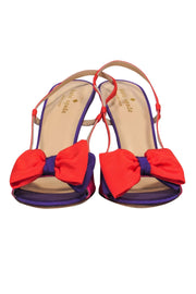 Current Boutique-Kate Spade - Bright Pink, Orange & Purple Slingback Pumps w/ Bows Sz 8