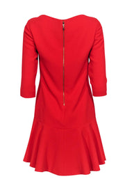 Current Boutique-Kate Spade - Bright Red Boat Neck Dress w/ Ruffle Hem Sz S