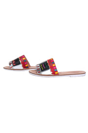 Current Boutique-Kate Spade - Chili Red "Viva El Taco" Leather Slide Sandals Sz 8