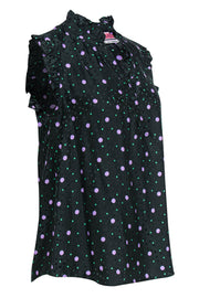 Current Boutique-Kate Spade - Dark Green Silk Blend Polka Dot Top Sz M