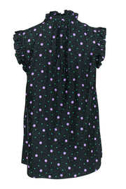 Current Boutique-Kate Spade - Dark Green Silk Blend Polka Dot Top Sz M