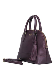 Current Boutique-Kate Spade - Dark Plum Pebbled Leather Satchel w/ Tassel