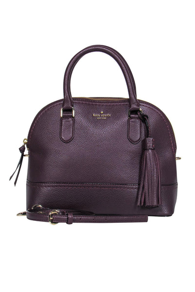 Current Boutique-Kate Spade - Dark Plum Pebbled Leather Satchel w/ Tassel