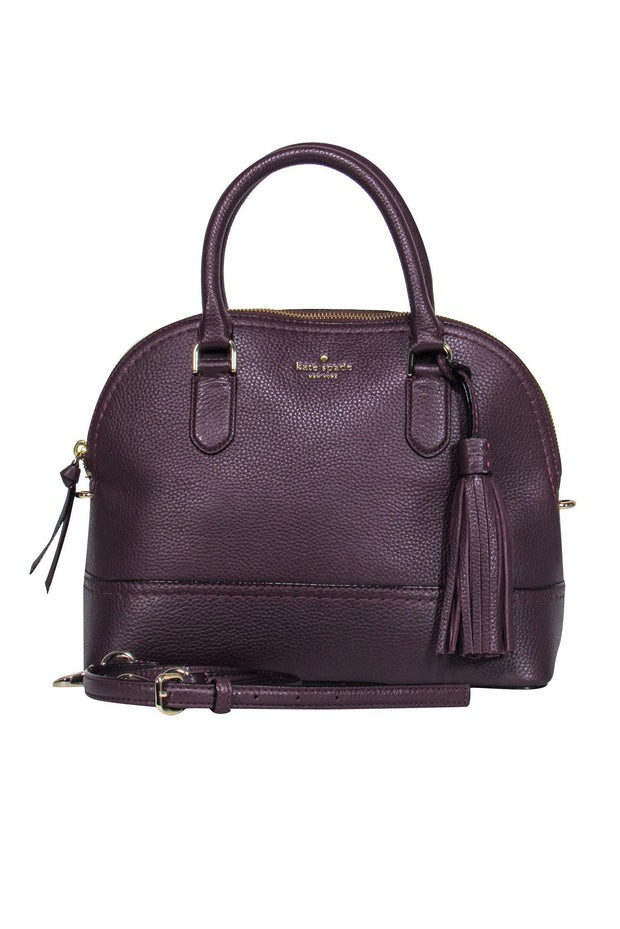 Current Boutique-Kate Spade - Dark Plum Pebbled Leather Satchel w/ Tassel