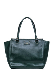 Current Boutique-Kate Spade - Emerald Green Shiny Leather Zippered Tote