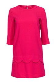 Current Boutique-Kate Spade - Fuchsia Quarter Sleeve Shift Dress w/ Petaled Trim Sz 0