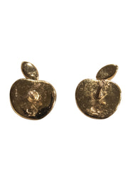 Current Boutique-Kate Spade - Gold Apple Stud Earrings w/ Crystals