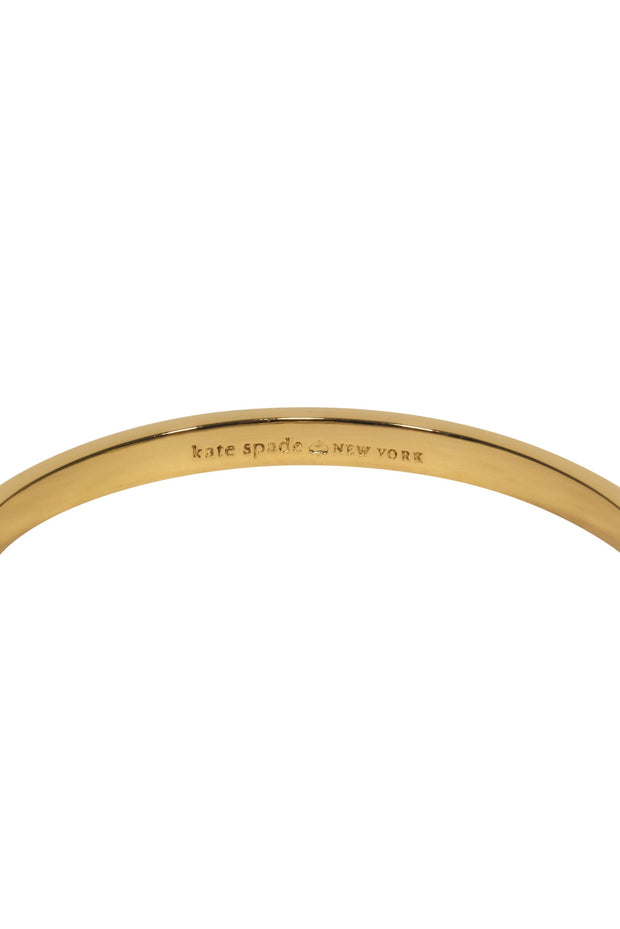 Current Boutique-Kate Spade - Gold, Black & White Striped "Take a Bow" Bangle