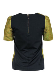 Current Boutique-Kate Spade - Gold Glitter Front Top w/ Black Back Sz 00