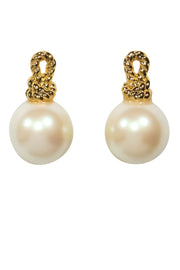 Current Boutique-Kate Spade - Gold Rope & Faux Pearl Drop Earrings