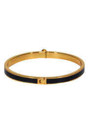 Current Boutique-Kate Spade - Gold-Toned Bangle w/ Black Enamel & Spade Closure