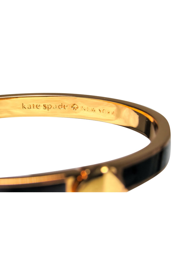 Current Boutique-Kate Spade - Gold-Toned Bangle w/ Black Enamel & Spade Closure