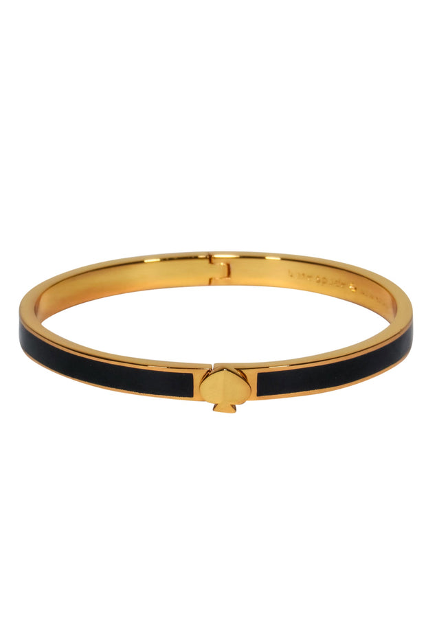 Current Boutique-Kate Spade - Gold-Toned Bangle w/ Black Enamel & Spade Closure