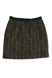 Current Boutique-Kate Spade - Green & Brown Tweed Skirt Sz 12