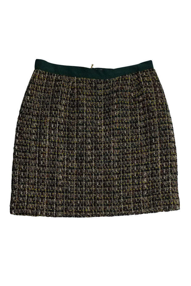 Current Boutique-Kate Spade - Green & Brown Tweed Skirt Sz 12