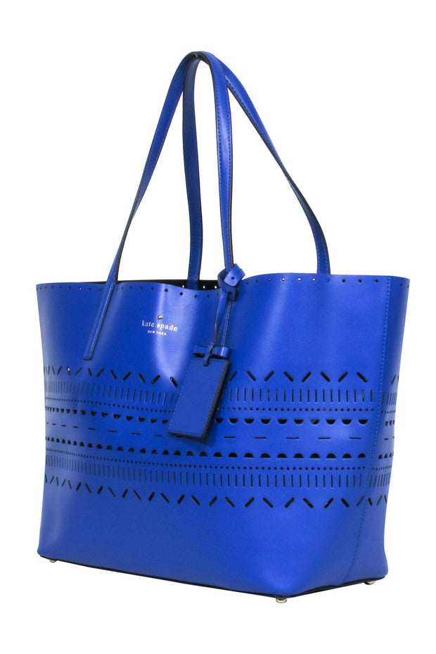 Current Boutique-Kate Spade - Indigo Large Tote w/ Lasercut Design