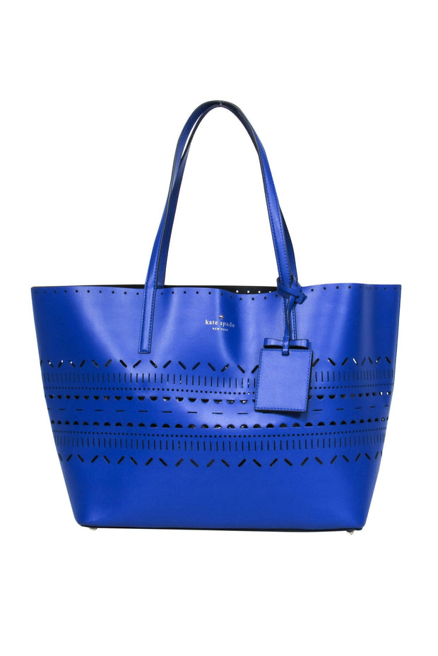 Current Boutique-Kate Spade - Indigo Large Tote w/ Lasercut Design