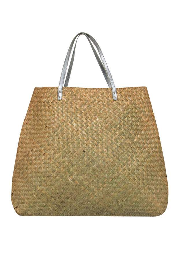 Current Boutique-Kate Spade - Large Beige Straw Woven Tote w/ Bird Design